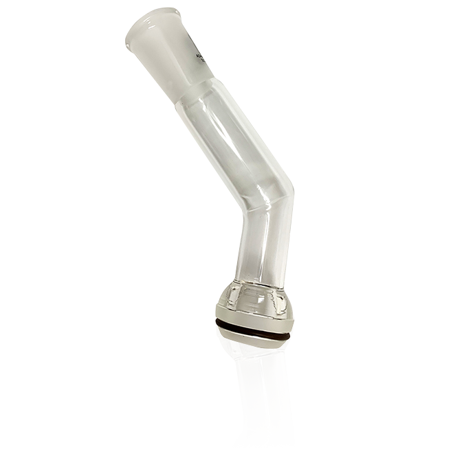 Glass Adapter, 24/40 Female Joint to 35MM Spherical Ball Elbow