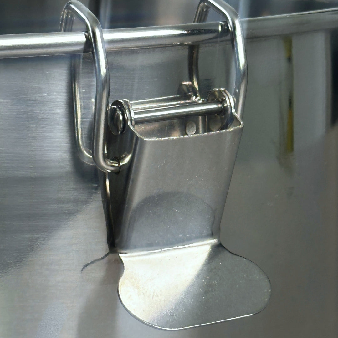 Container Bucket With Clamps And Lid, 304 Stainless Steel