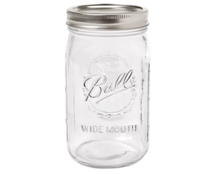 32oz Glass Mason Jar, Wide Mouth 86mm