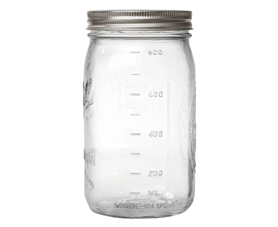 32oz Glass Mason Jar, Wide Mouth 86mm