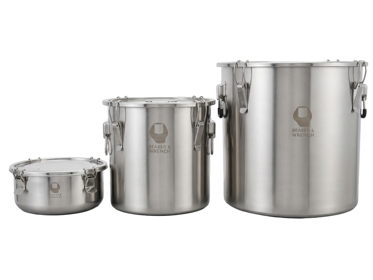 Container Bucket With Lid, 304 Stainless Steel