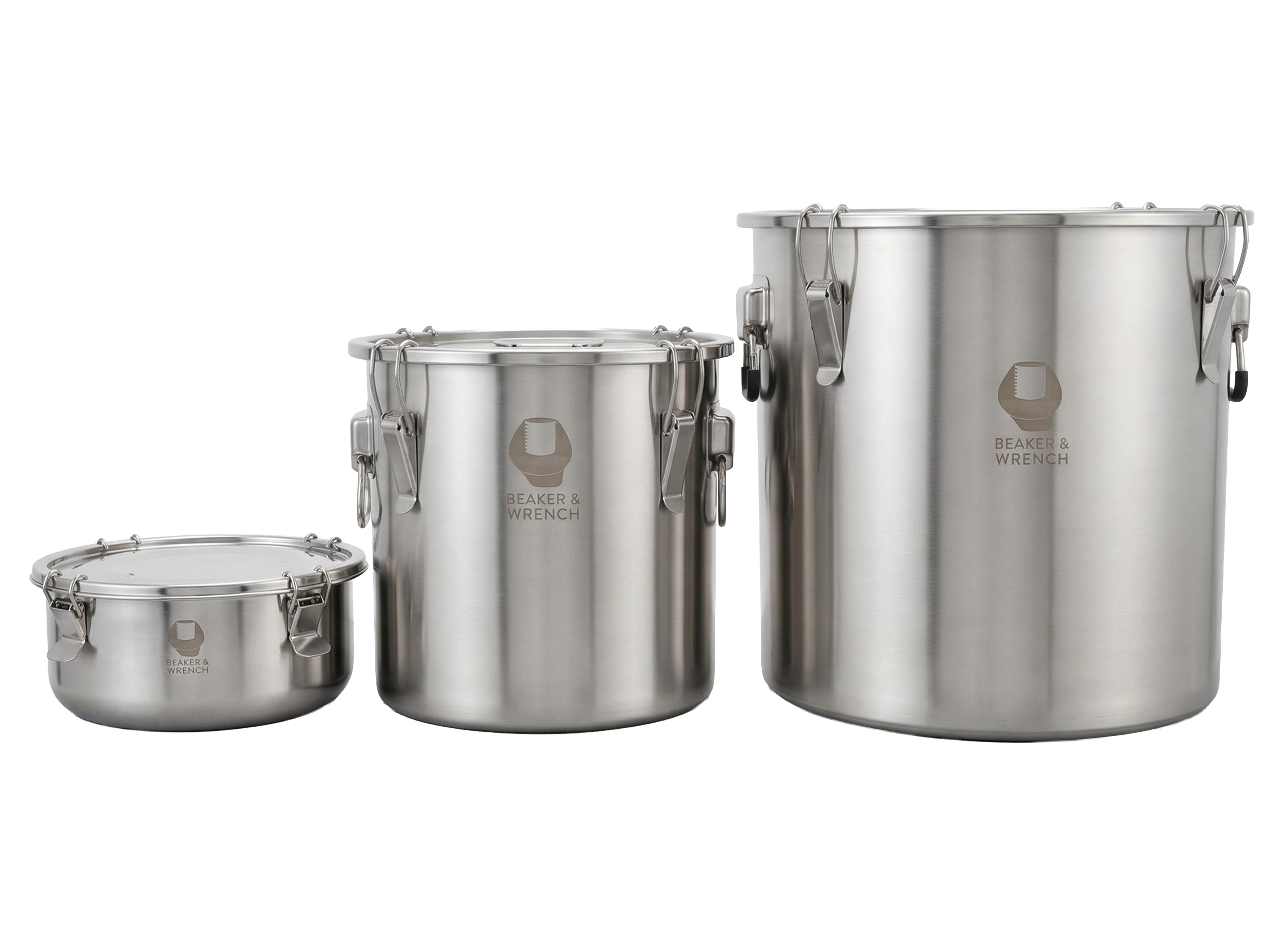 Container Bucket With Lid, 304 Stainless Steel
