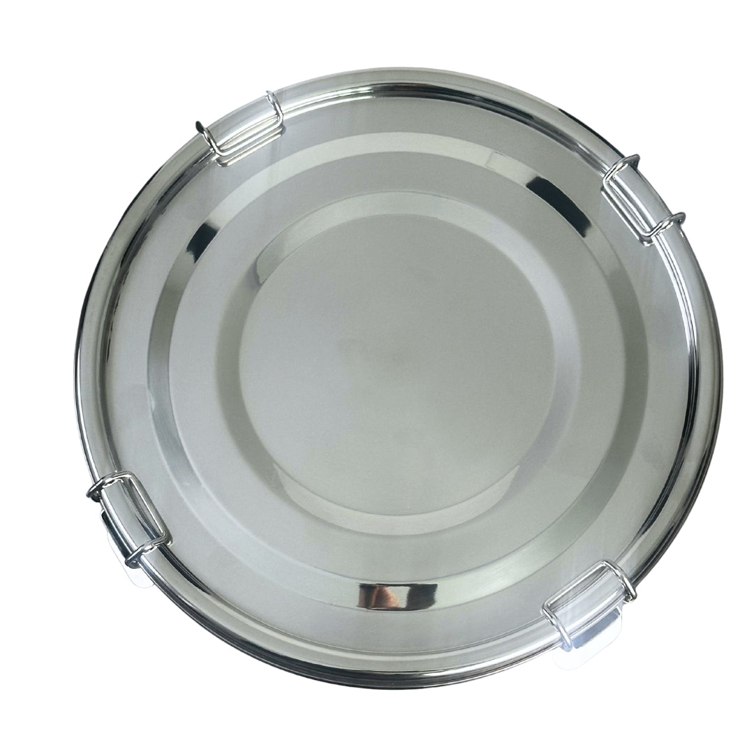 Container Bucket With Clamps And Lid, 304 Stainless Steel